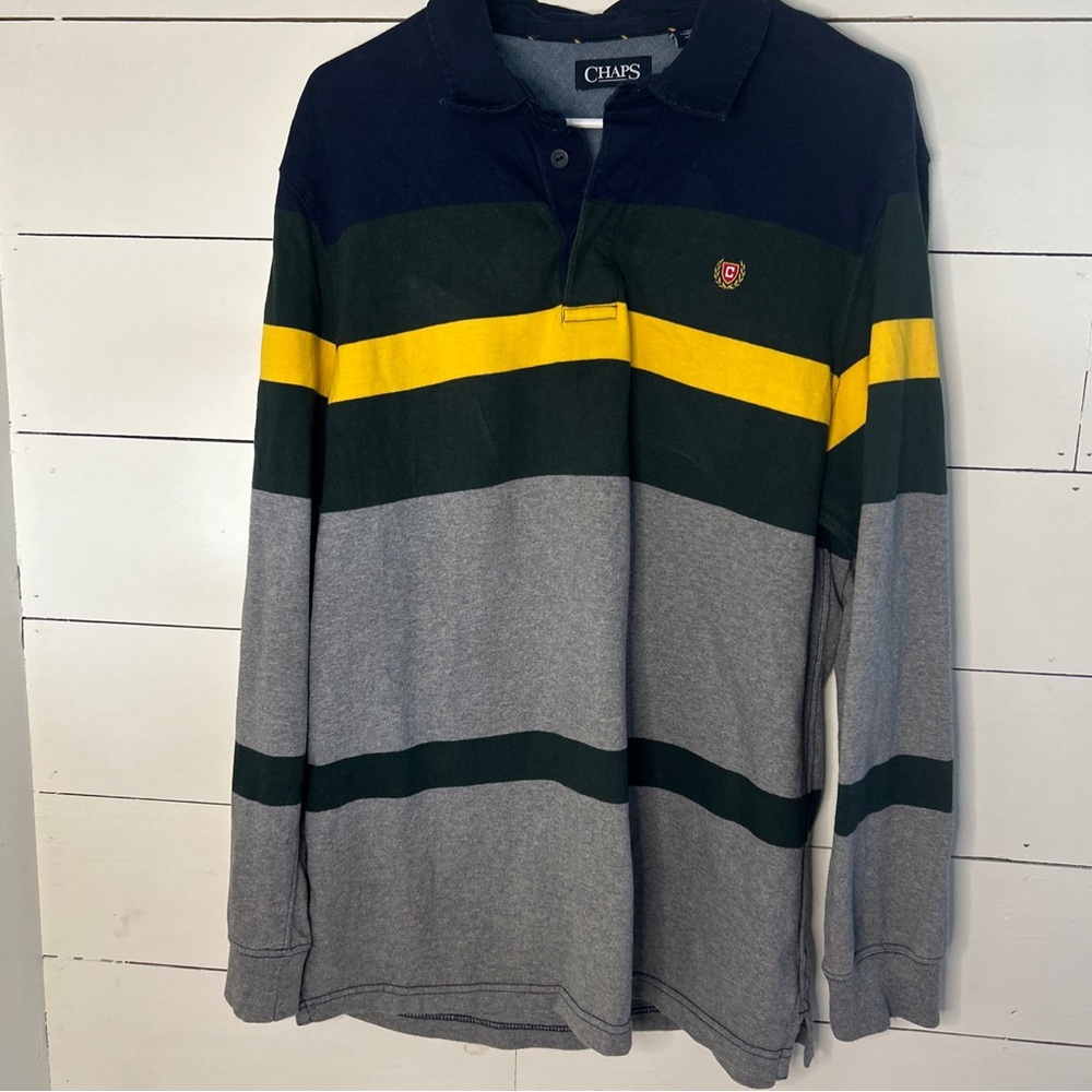 Chaps Collared Polo Long Sleeve Large